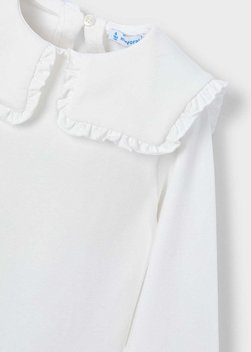Mayoral - Cream Ruffle Collar Top