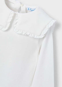 Mayoral - Cream Ruffle Collar Top