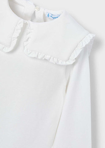 Mayoral - Cream Ruffle Collar Top