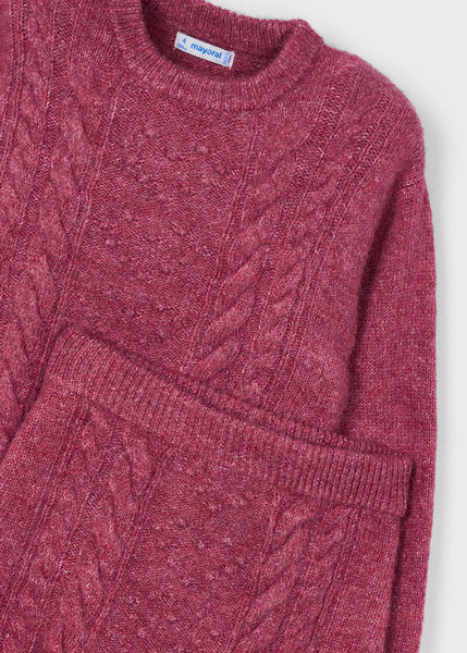 Mayoral - Sweater Skirt Set- Cherry