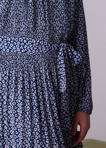 Mayoral - Navy Pleated Dress w Belt