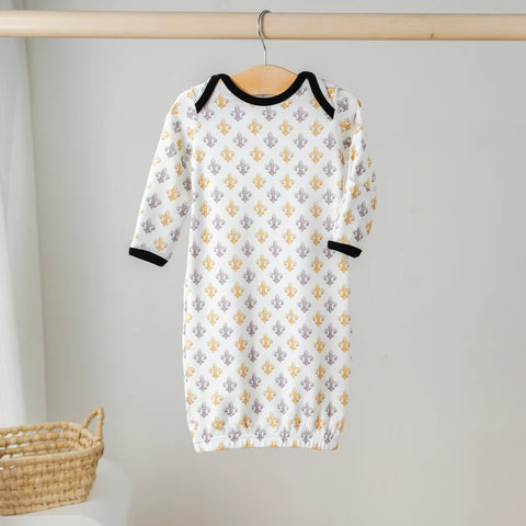 Nola Tawk - Black & Gold Fleur De Lis Cotton Gown