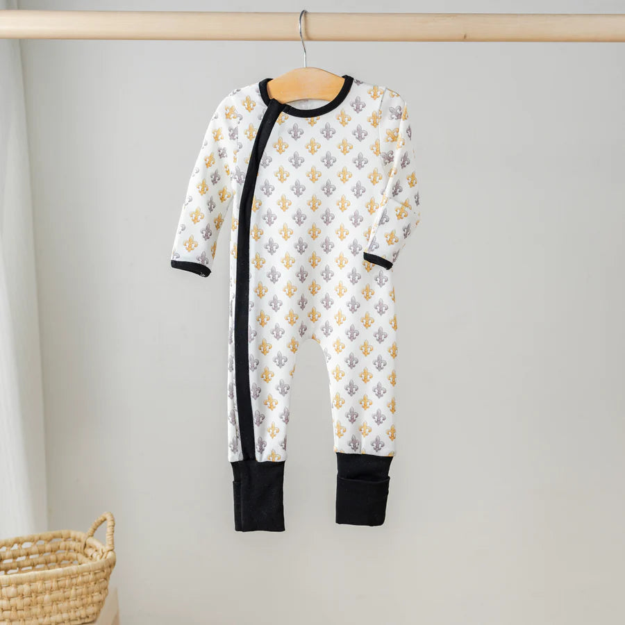 Nola Tawk - Black & Gold Fleur De Lis Cotton Pajama Set