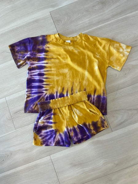 ERGE - Tie Dye Purple/Gold Shorts