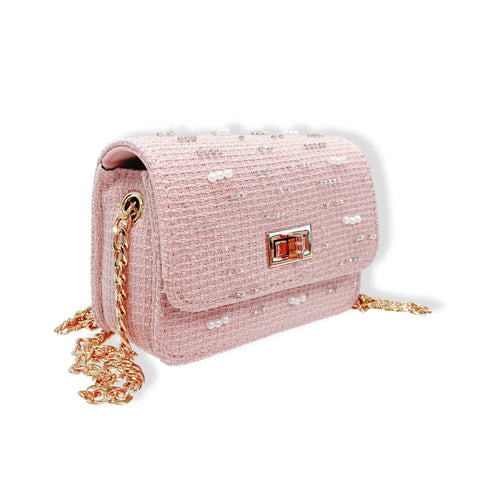 Doe A Dear - Pink Embellished Tweed Purse