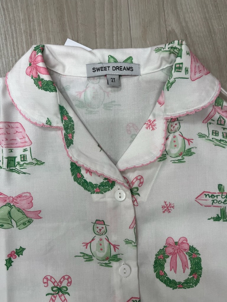 Sweet Dreams Pink/Green Christmas 2 piece set