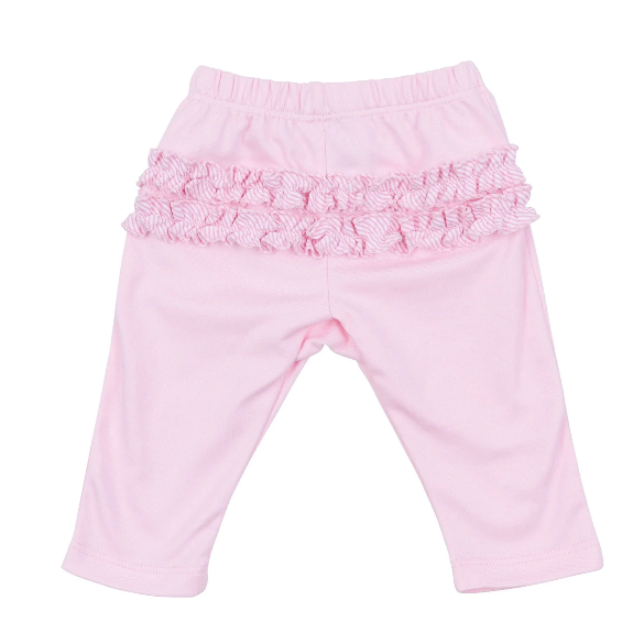 Magnolia Baby - Pink Santa Baby Collared Girl 2 Pc Pant Set