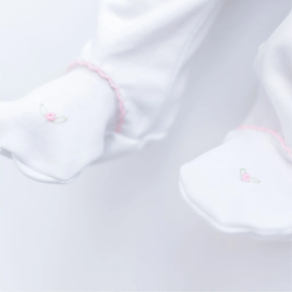 Magnolia Baby - Lizzie and Landon's Smocked Collared Footie - Pink