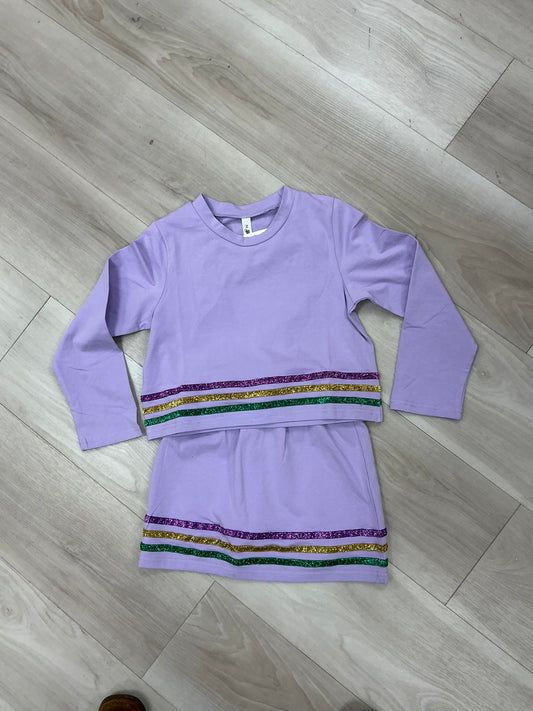 M.L. Kids - Mardi Gras Tri-Colored Stripped Sleeve Set