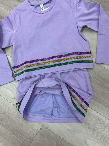 M.L. Kids - Mardi Gras Tri-Colored Stripped Sleeve Set