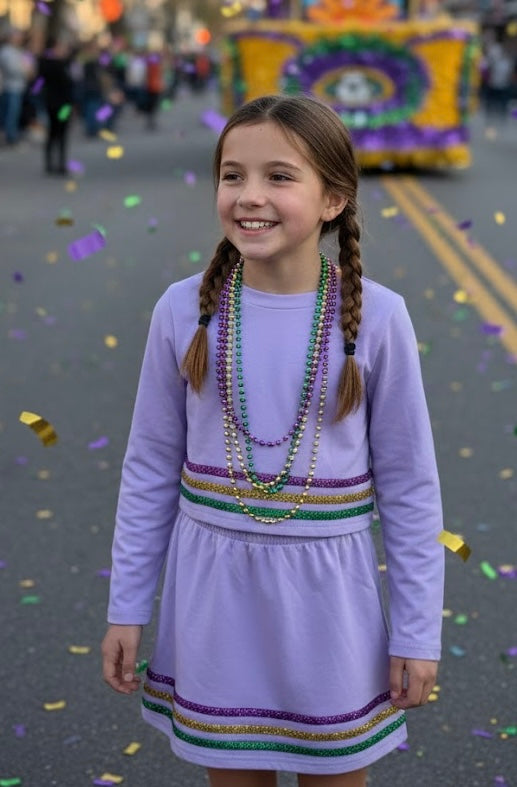 M.L. Kids - Mardi Gras Tri-Colored Stripped Sleeve Set