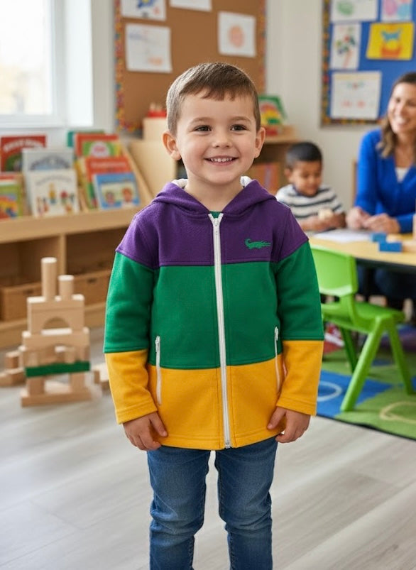 Lulu Bebe - Mardi Gras Zip Up Hoodie
