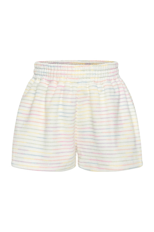 Pleat - Carlisle Short-Rainbow Stripe Knit Shorts