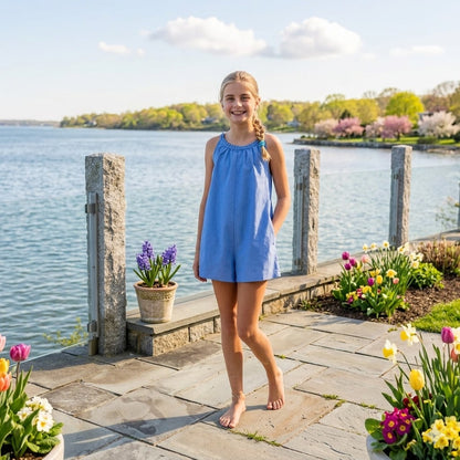 Little Olin -  Blue Chambray Romper