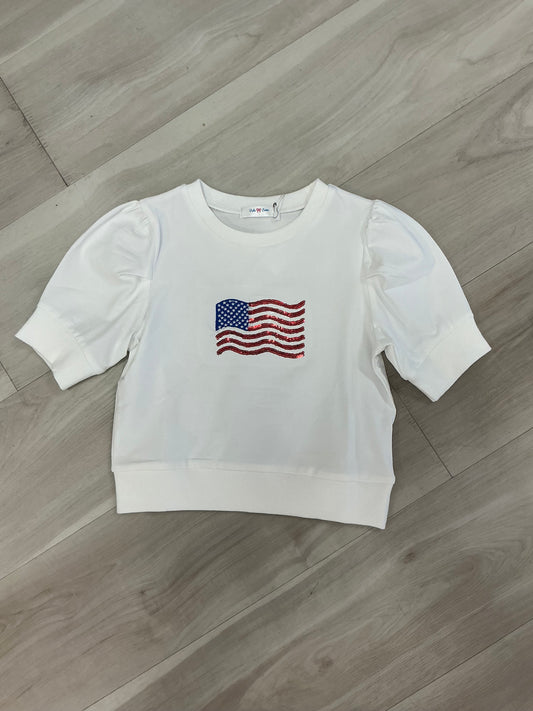Lulu Bebe - Flag Puff Sleeve Shirt