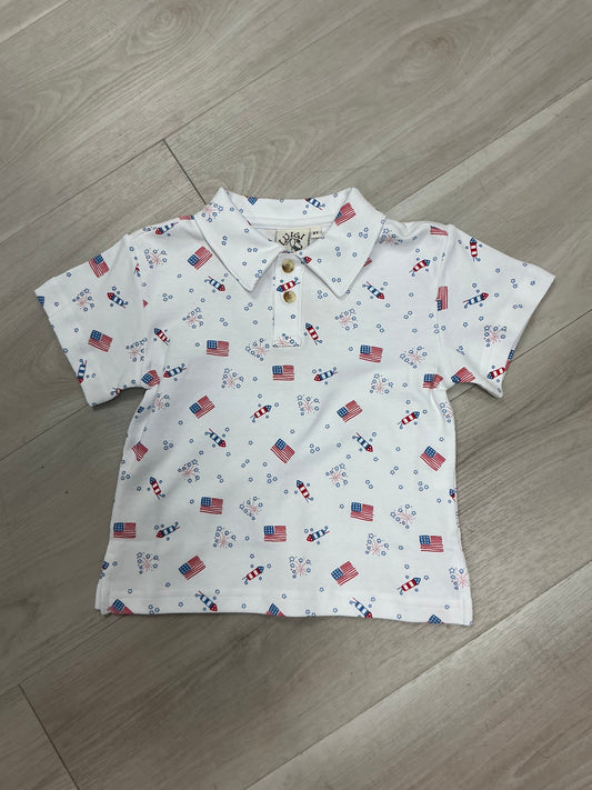 Acvisa - Boy S/S Polo Firework Print