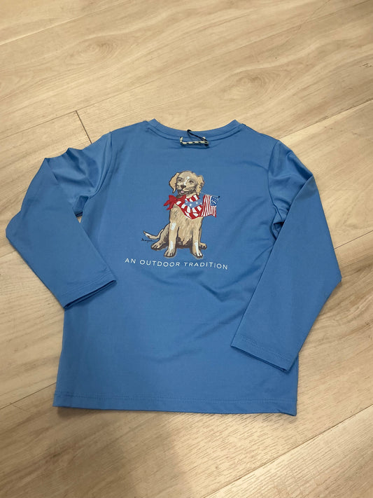 Prodoh - Blue With Patriotic Dog Long Sleeve