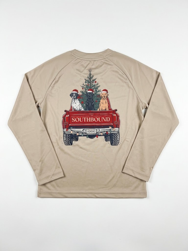 Southbound - Perf Tee Christmas Dog Truck