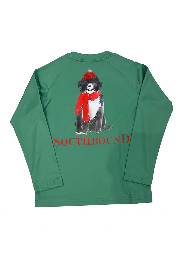 Southbound - Perf Tee Christmas Scarf Dog