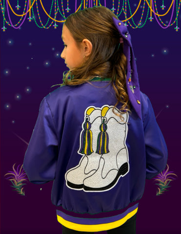 Blended Spirit - Mardi Gras Marching Boot Bomber Jacket