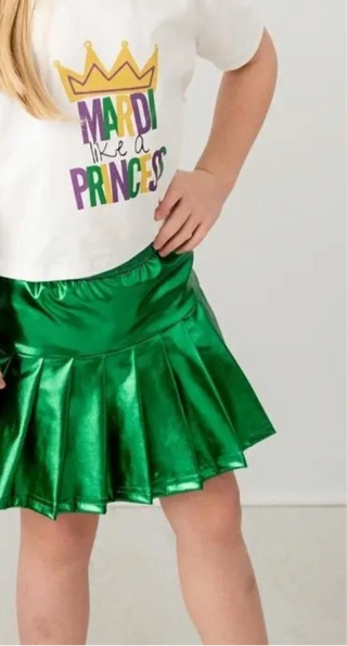 Belle Cher - Green Metallic Skirt