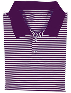 Properly Tied - Stripe Polo Purple