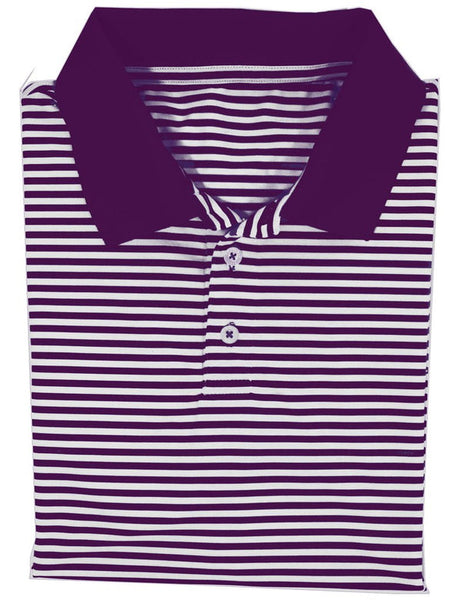 Properly Tied - Stripe Polo Purple