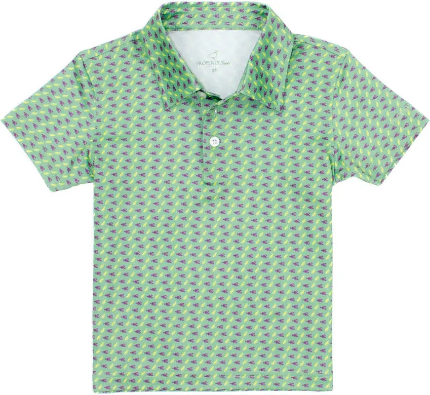 Properly Tied - Mardi Craw Green Polo