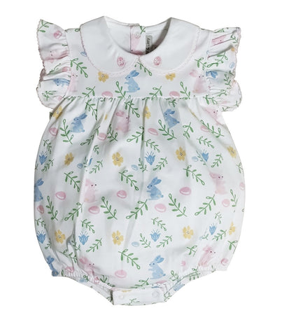 Baby Threads - Easter Floral Romper w/ Bunnies