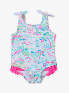 Ruffle Butts - Tropical Resort Tie Shoulder One-Piece