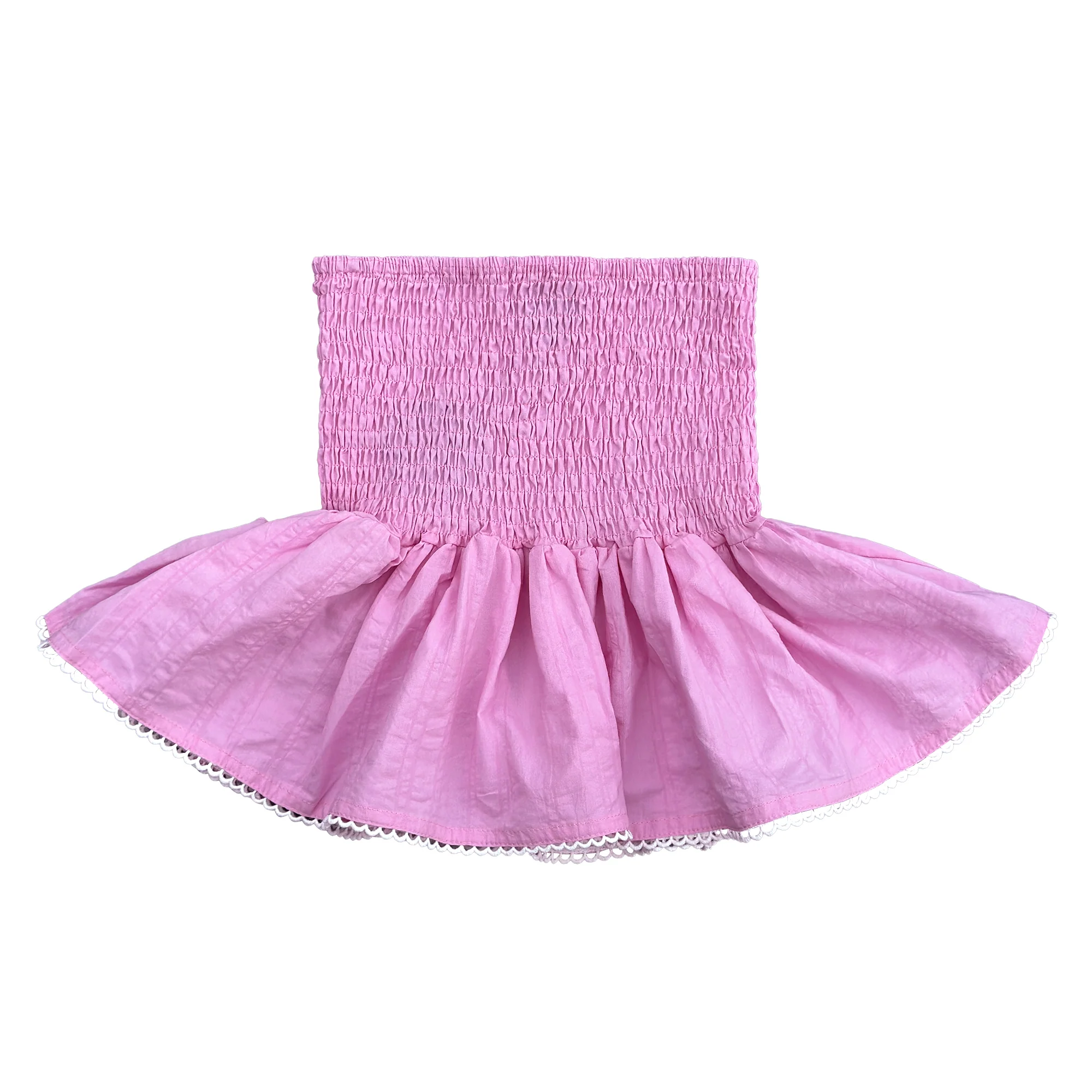 Little Olin - Pink Ruffle Smocked Skirt