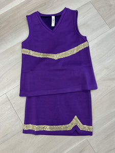 M.L. Kids - Gameday V- Stripe Cheer  Set (purple)