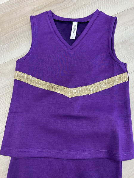 M.L. Kids - Gameday V- Stripe Cheer  Set (purple)