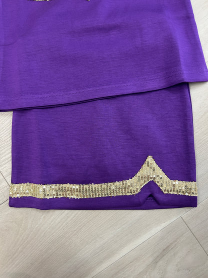 M.L. Kids - Purple & Gold Game Day V- Stripe Cheer  Set