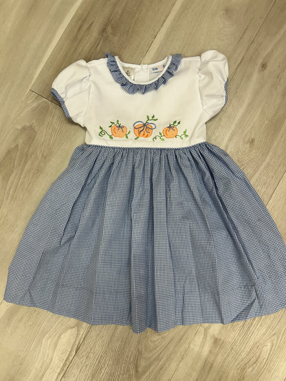Lulu Bebe - Blue/White gingham pumpkin
