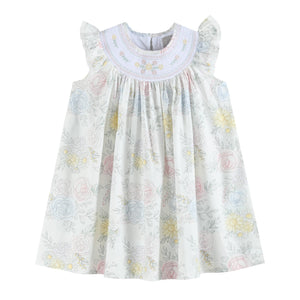 Lil Cactus - Bouquet Floral Smocked Bishop Dress