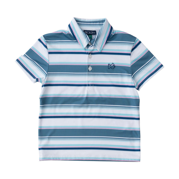 Prodoh - Performance Polo - Blue/White/Pink Stripe