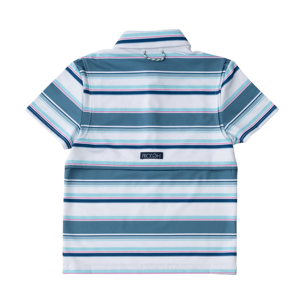 Prodoh - Performance Polo - Blue/White/Pink Stripe