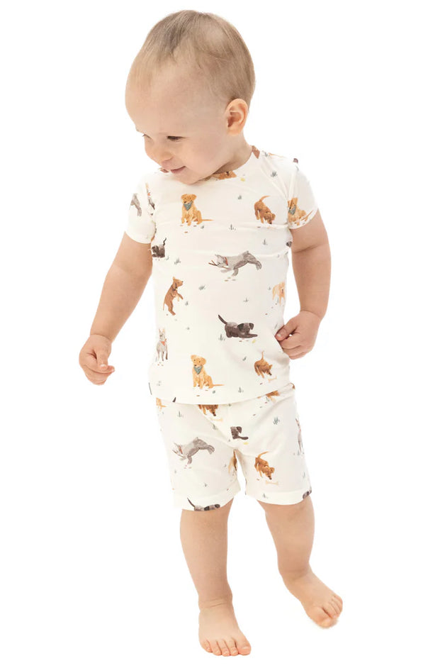 Angel Dear - Watercolor Puppies Loungewear Short Set