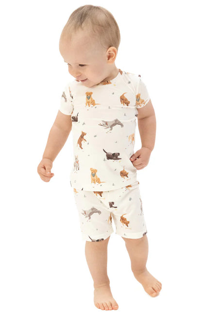 Angel Dear - Watercolor Puppies Loungewear Short Set