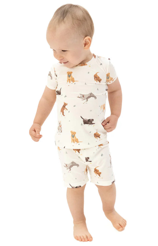 Angel Dear - Watercolor Puppies Loungewear Short Set