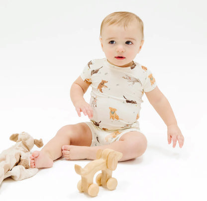 Angel Dear - Watercolor Puppies Loungewear Short Set