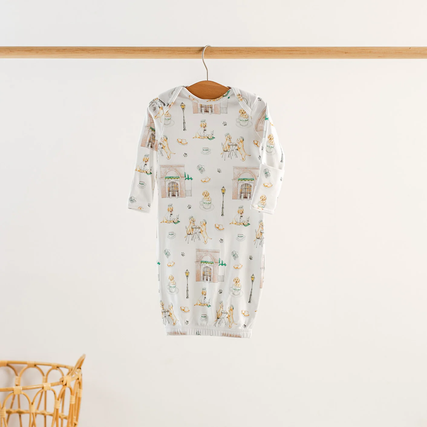 Nola Tawk - Powdered Sugar and Puppies Organic Cotton Gown