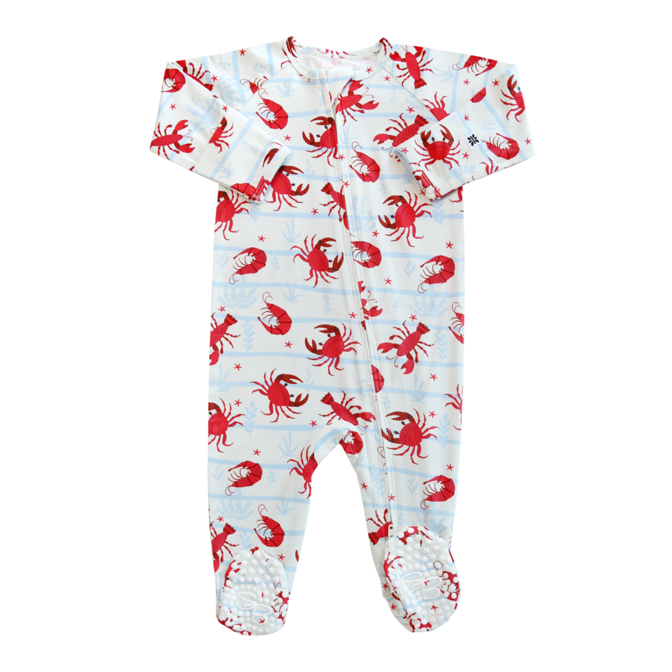Sweet Bamboo - Zipper Footie Feeling Crabby