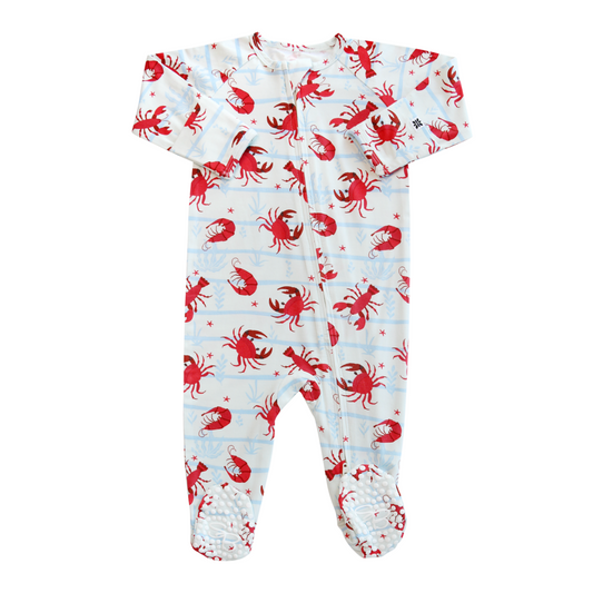 Sweet Bamboo - Zipper Footie Feeling Crabby