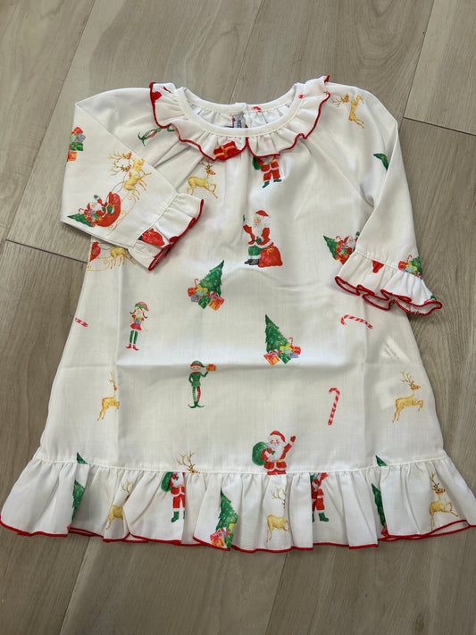 Sweet Dreams - Santa Sleigh Print Gown