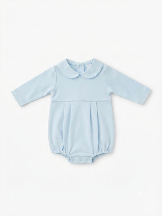Baby Loren - Baby Blue Long Sleeve Pima Bubble