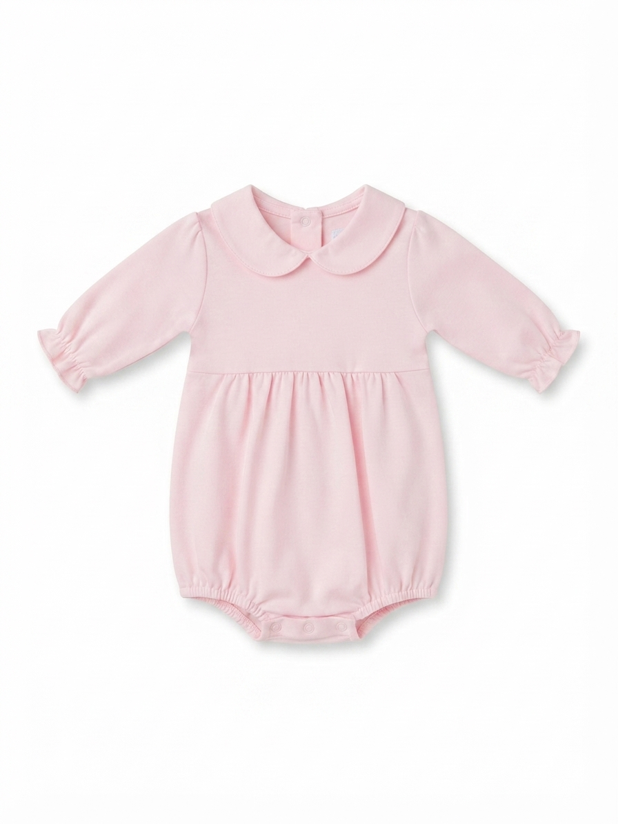 Baby Loren - Baby Pink Long Sleeve Pima Bubble