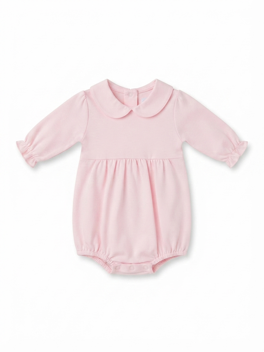 Baby Loren - Baby Pink Long Sleeve Pima Bubble