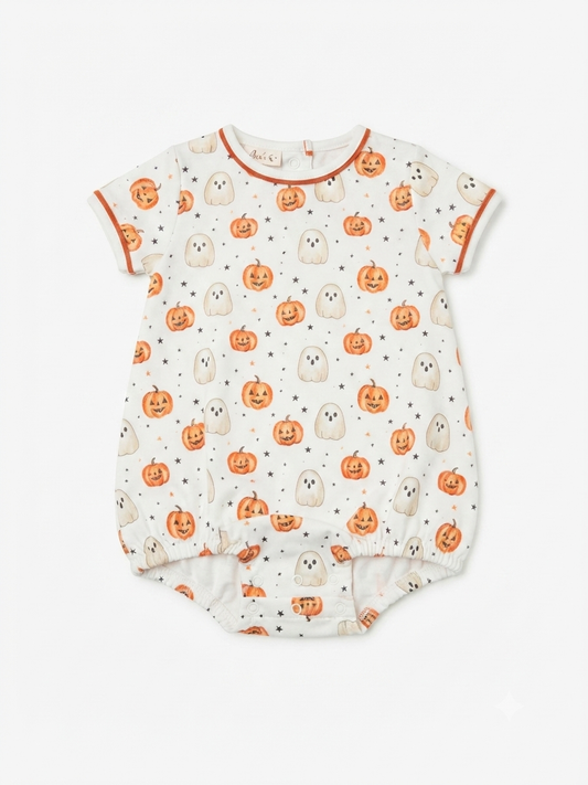 Luna & Arlo - Pumpkin and Boo Short Sleeve Bubble